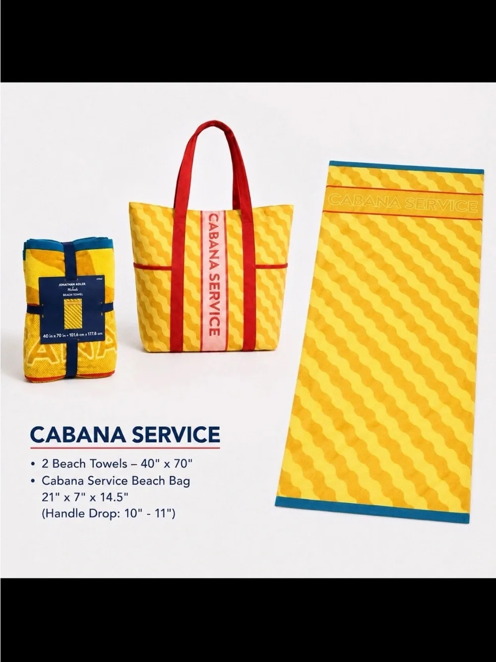 Jonathan Adler Huge Geometric Striped Beach Towel Limited Release